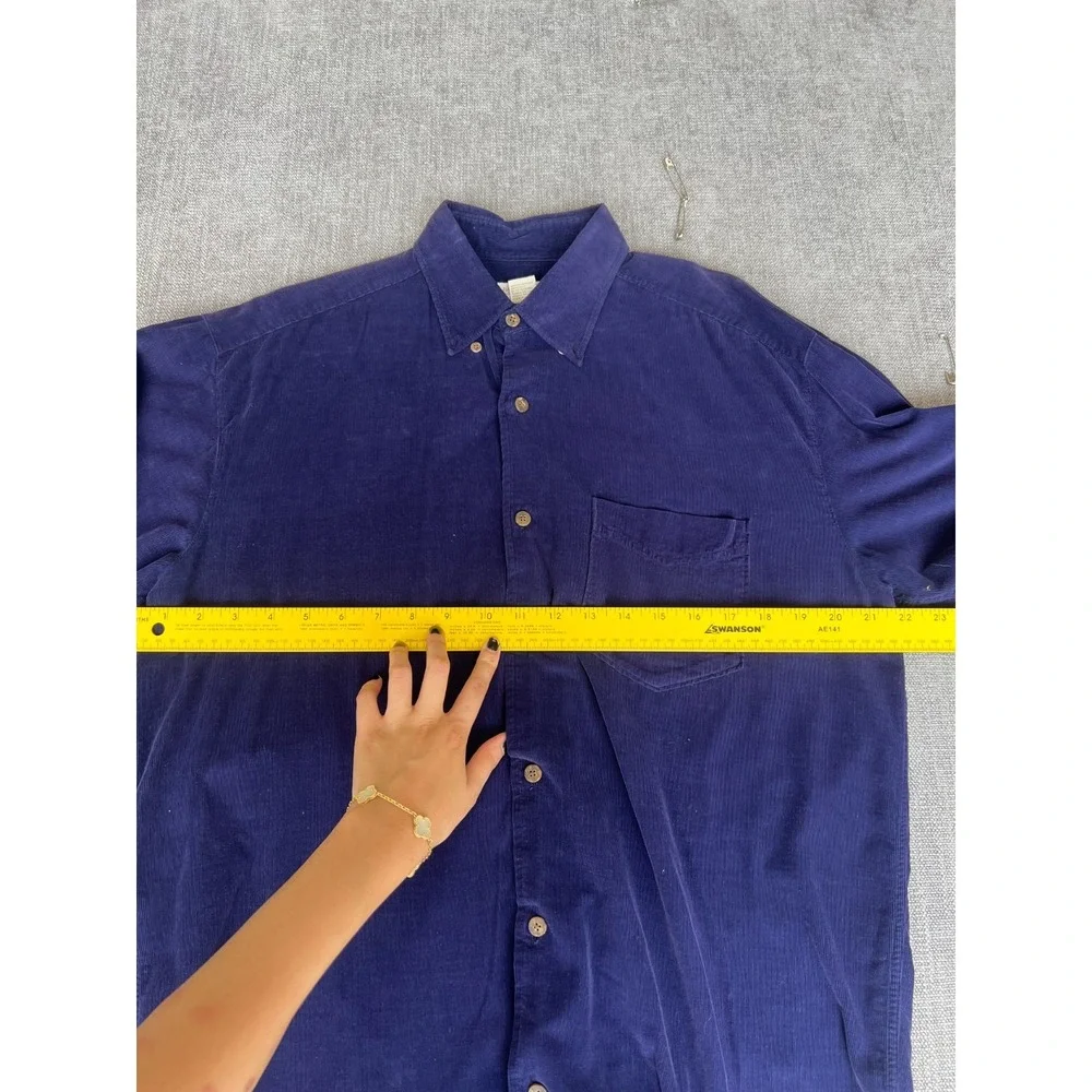 Vintage Banana Republic Corduroy Shirt Mens M Purple Long Sleeve Button Down